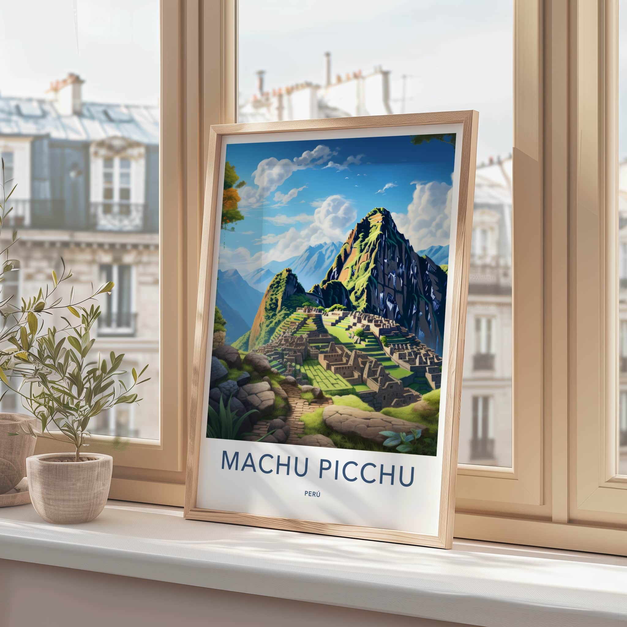 Machu Picchu Poster - Peru Travel Art - Ancient Inca Citadel Home Decor