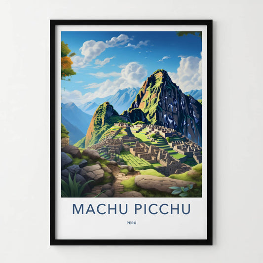 Machu Picchu Poster - Peru Travel Art - Ancient Inca Citadel Home Decor