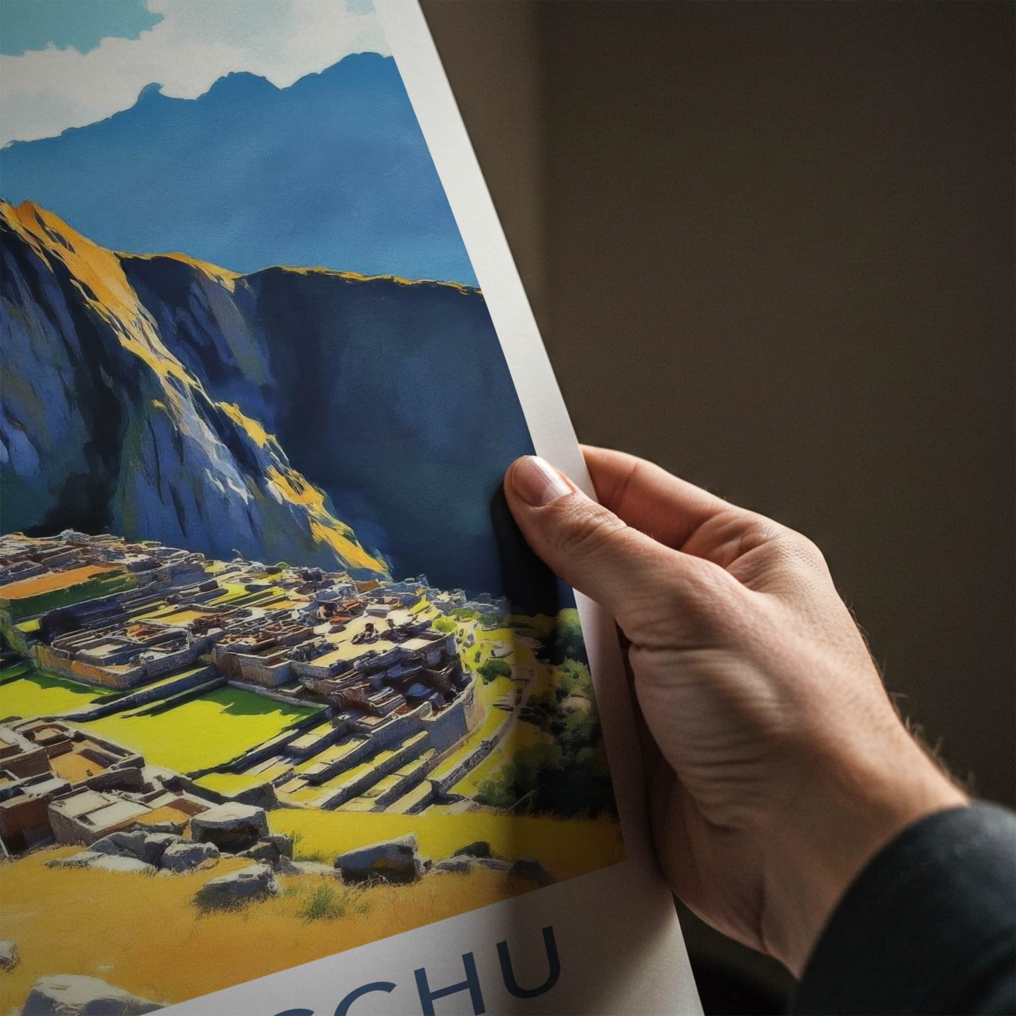 Machu Picchu Poster - Peru Travel Art - Ancient Terraced City Home Decor
