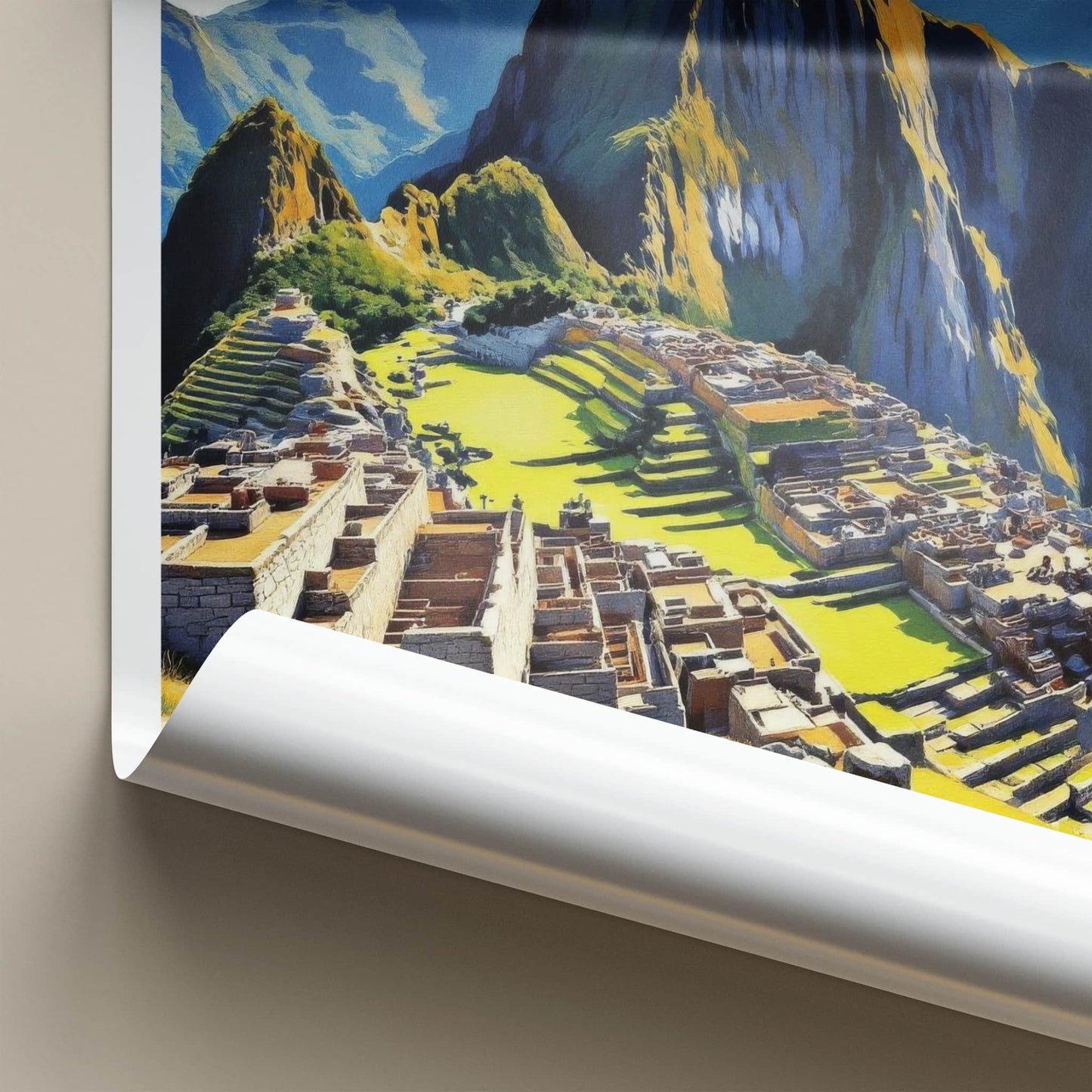 Machu Picchu Poster - Peru Travel Art - Ancient Terraced City Home Decor
