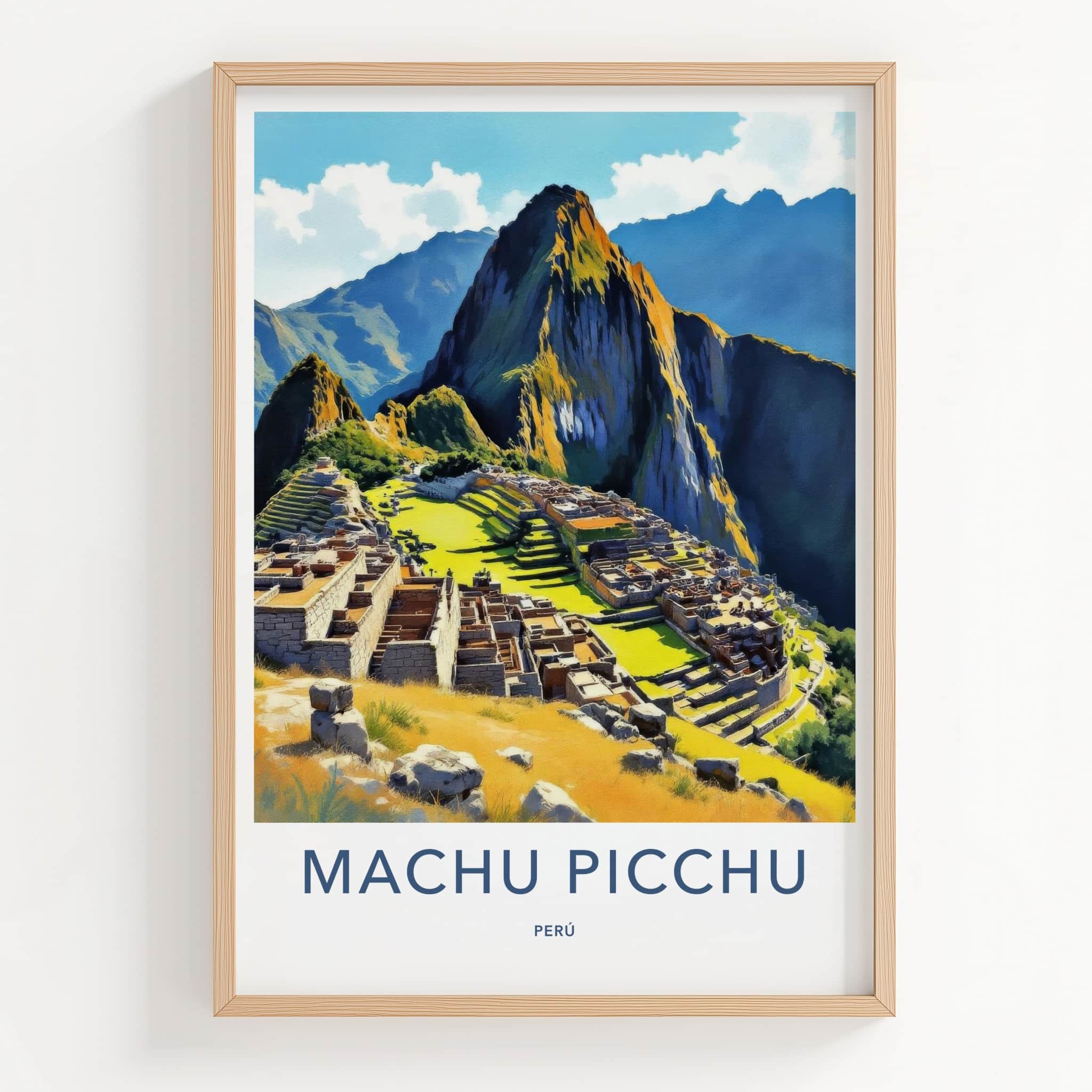 Machu Picchu Poster - Peru Travel Art - Ancient Terraced City Home Decor