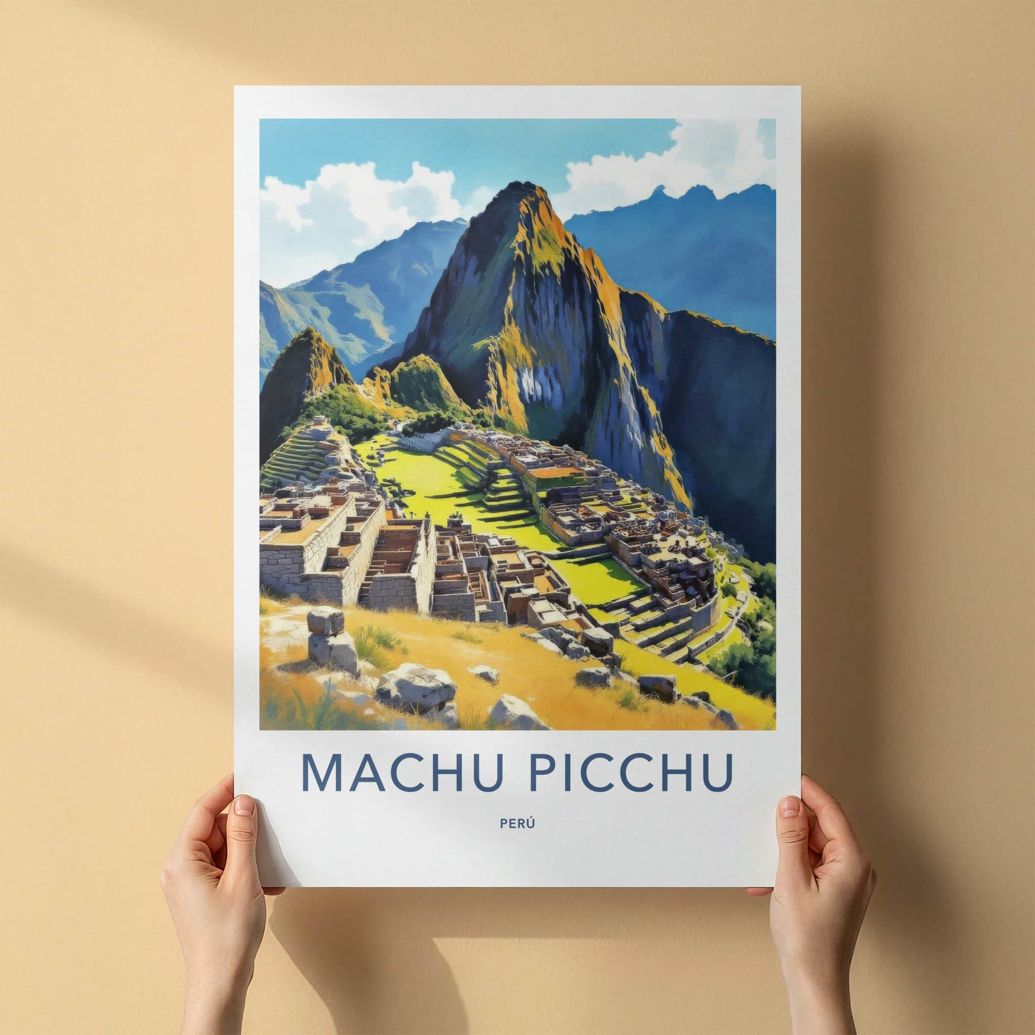Machu Picchu Poster - Peru Travel Art - Ancient Terraced City Home Decor