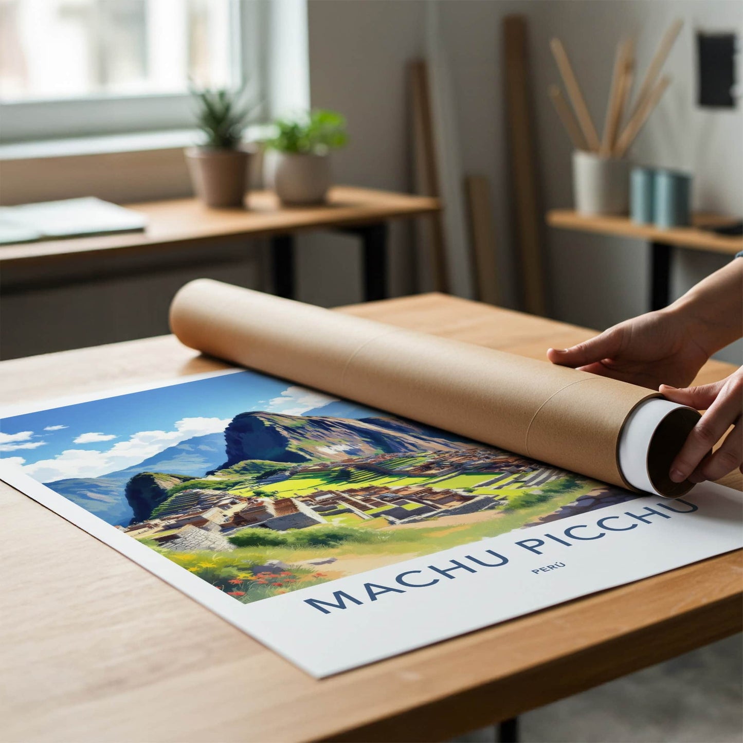 Machu Picchu Poster - Peru Travel Art - Historic Terraced City Home Decor
