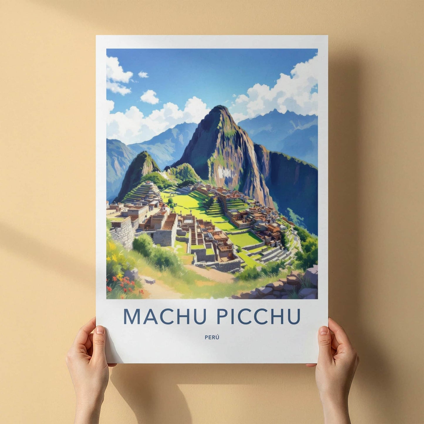 Machu Picchu Poster - Peru Travel Art - Historic Terraced City Home Decor