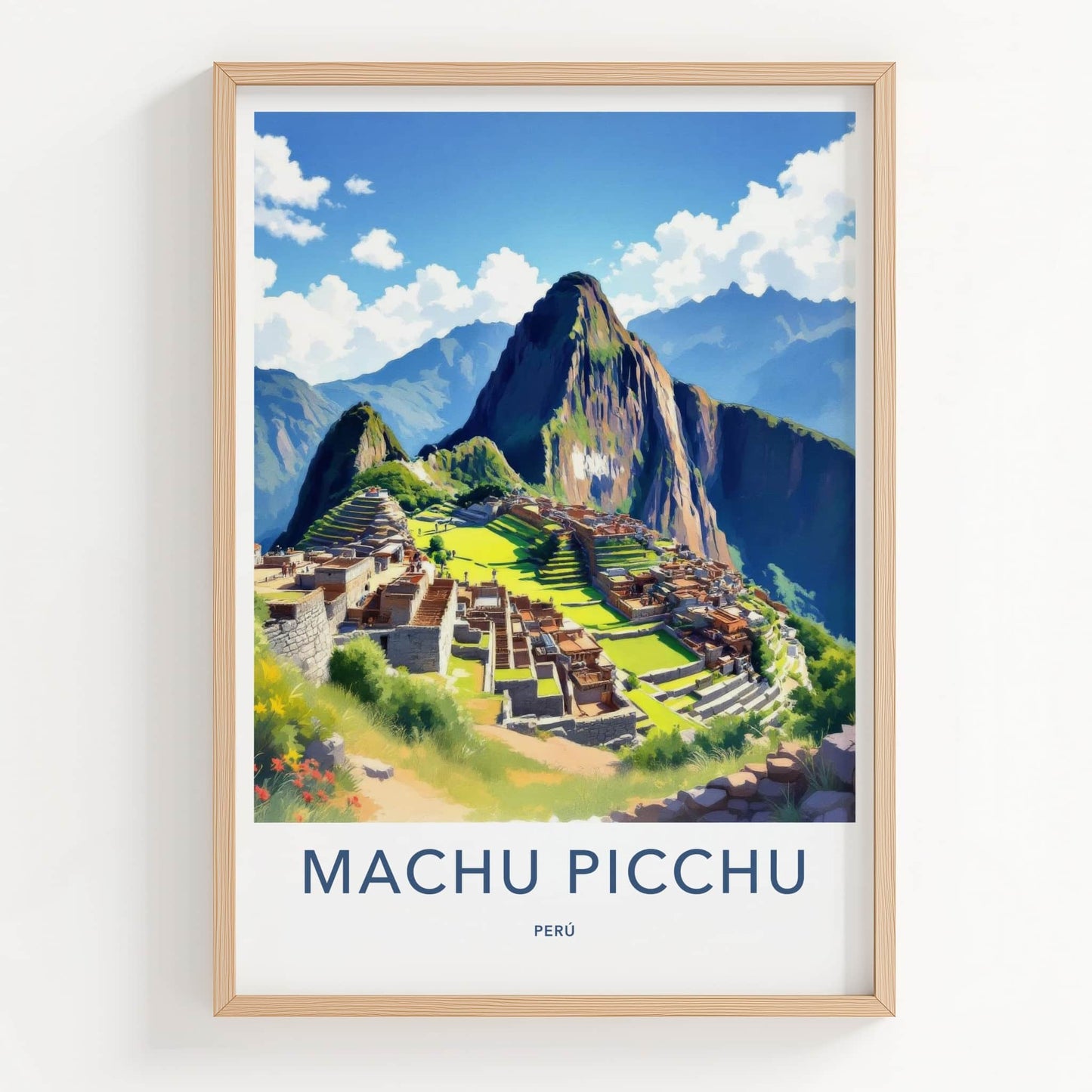 Machu Picchu Poster - Peru Travel Art - Historic Terraced City Home Decor