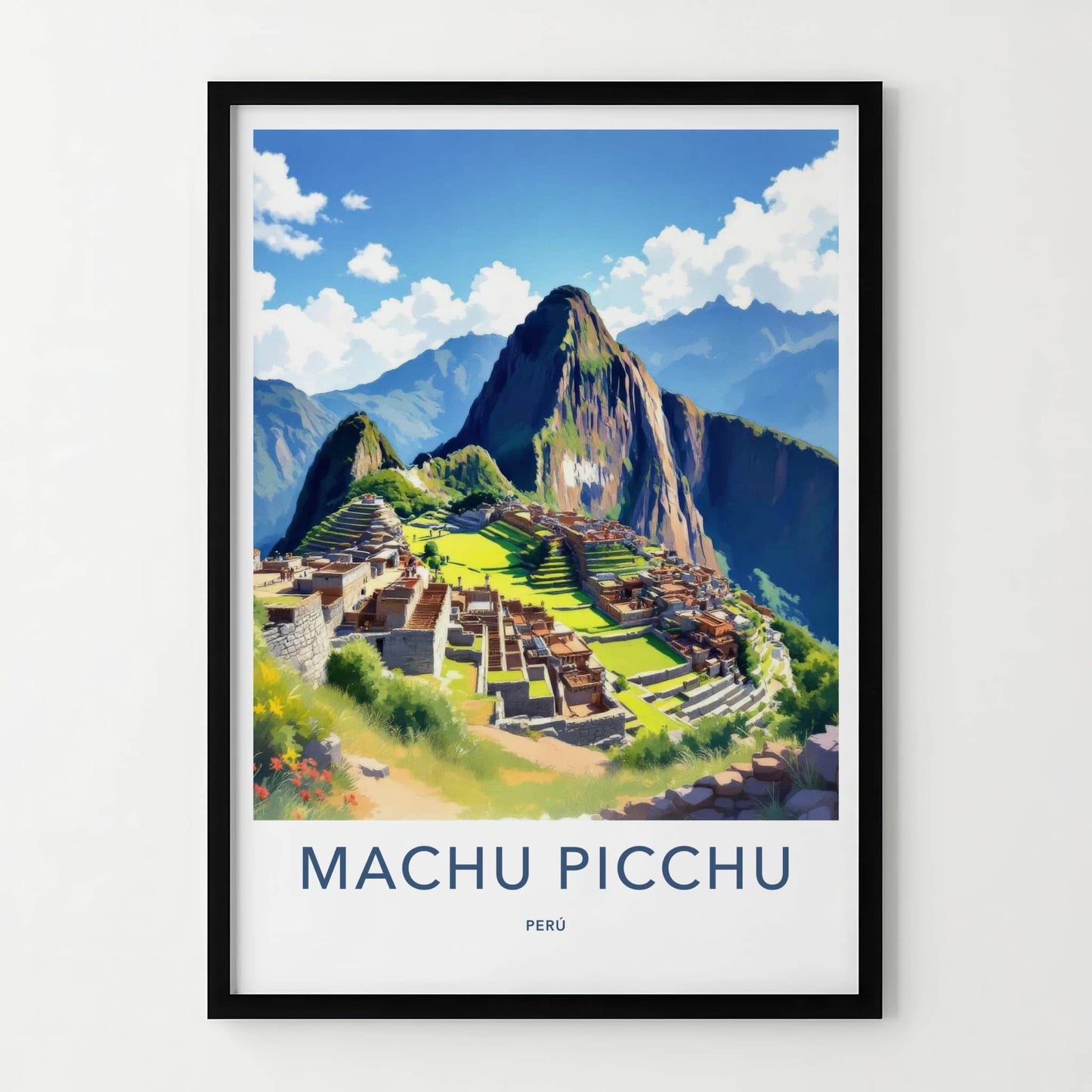 Machu Picchu Poster - Peru Travel Art - Historic Terraced City Home Decor