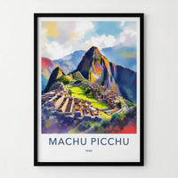 Machu Picchu Poster - Peru Travel Art - Vibrant Ancient City Wall Decor