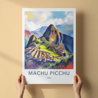 Machu Picchu Poster - Peru Travel Art - Vibrant Ancient City Wall Decor