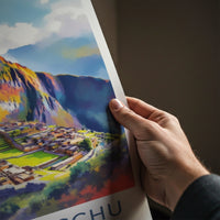 Machu Picchu Poster - Peru Travel Art - Vibrant Ancient City Wall Decor