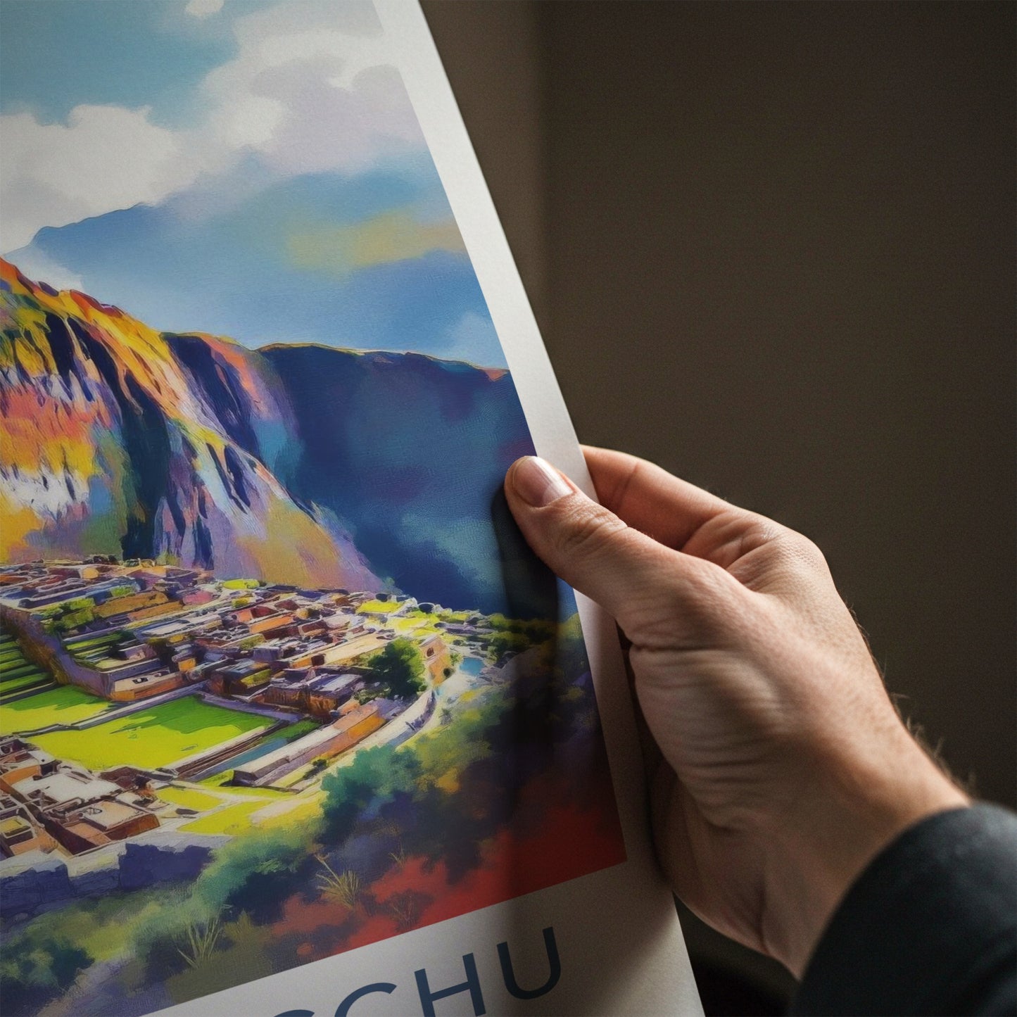 Machu Picchu Poster - Peru Travel Art - Vibrant Ancient City Wall Decor