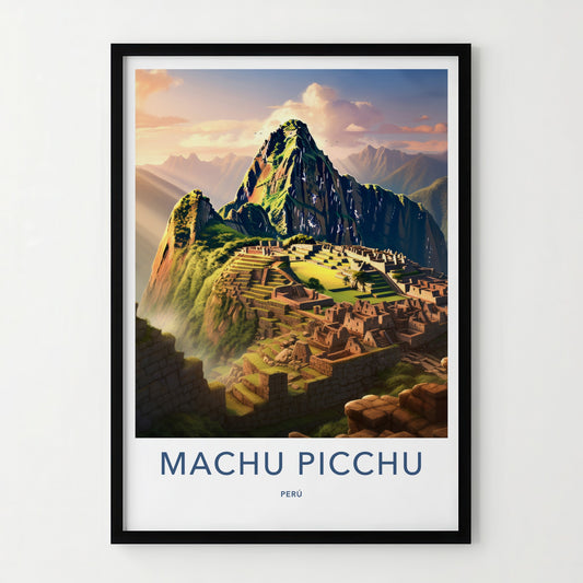 Machu Picchu Poster - Peru Wall Art - Ancient Inca Citadel Home Decor