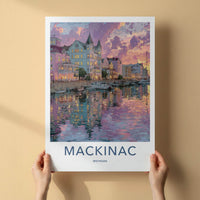 Mackinac Poster - Michigan Travel Art - Vibrant Harbor Reflections Home Decor