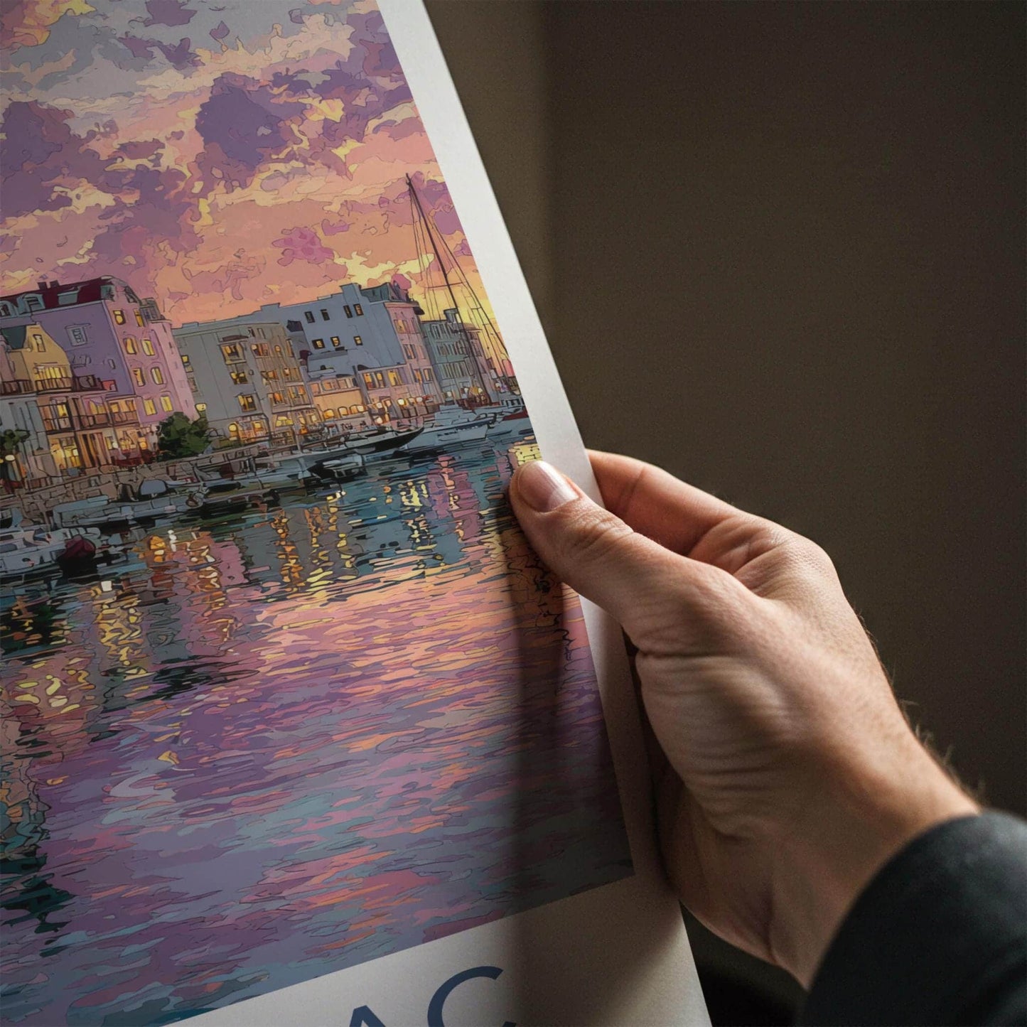 Mackinac Poster - Michigan Travel Art - Vibrant Harbor Reflections Home Decor