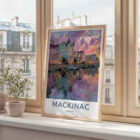 Mackinac Poster - Michigan Travel Art - Vibrant Harbor Reflections Home Decor