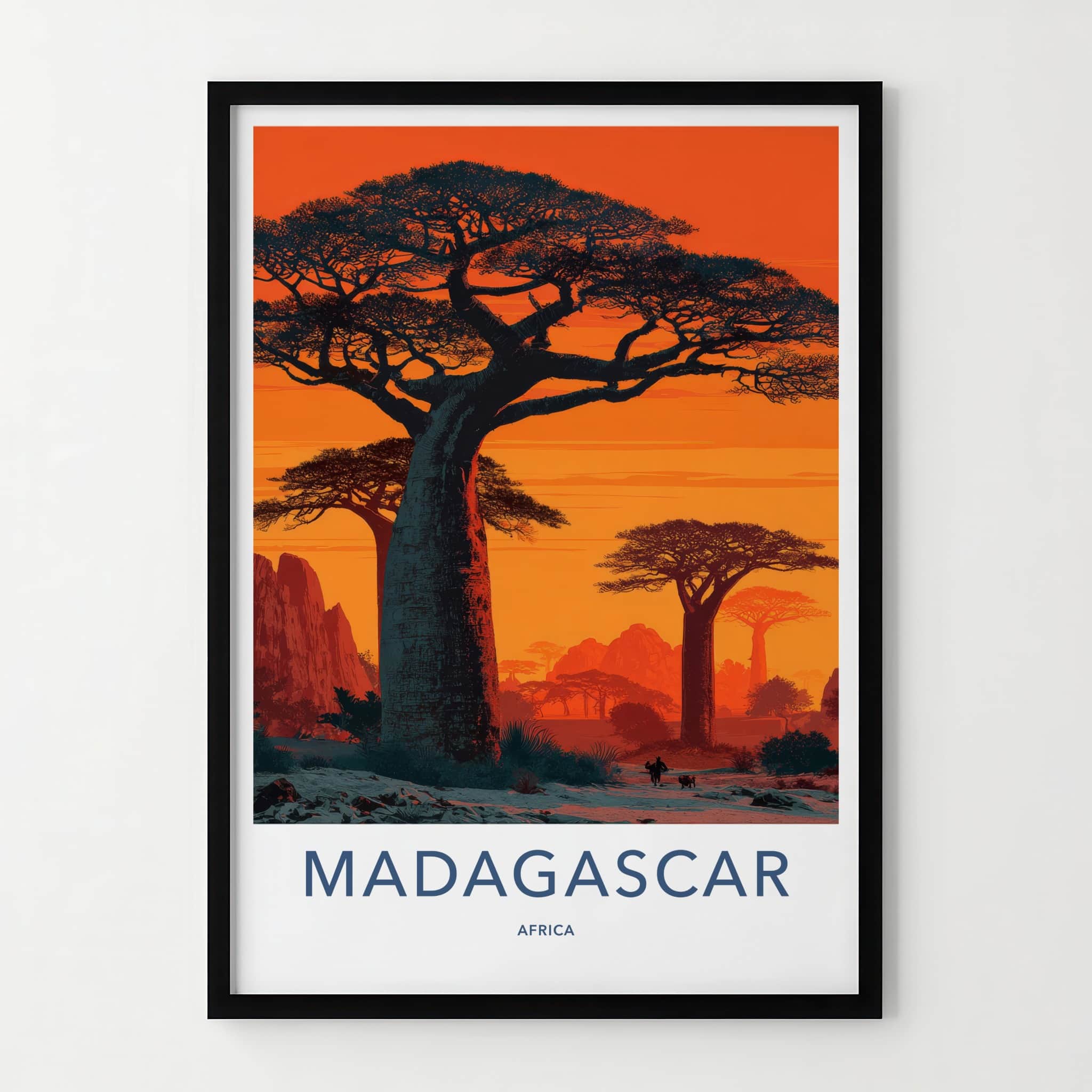 Madagascar Poster - Africa Fine Art - Baobab Tree Sunset Wall Decor