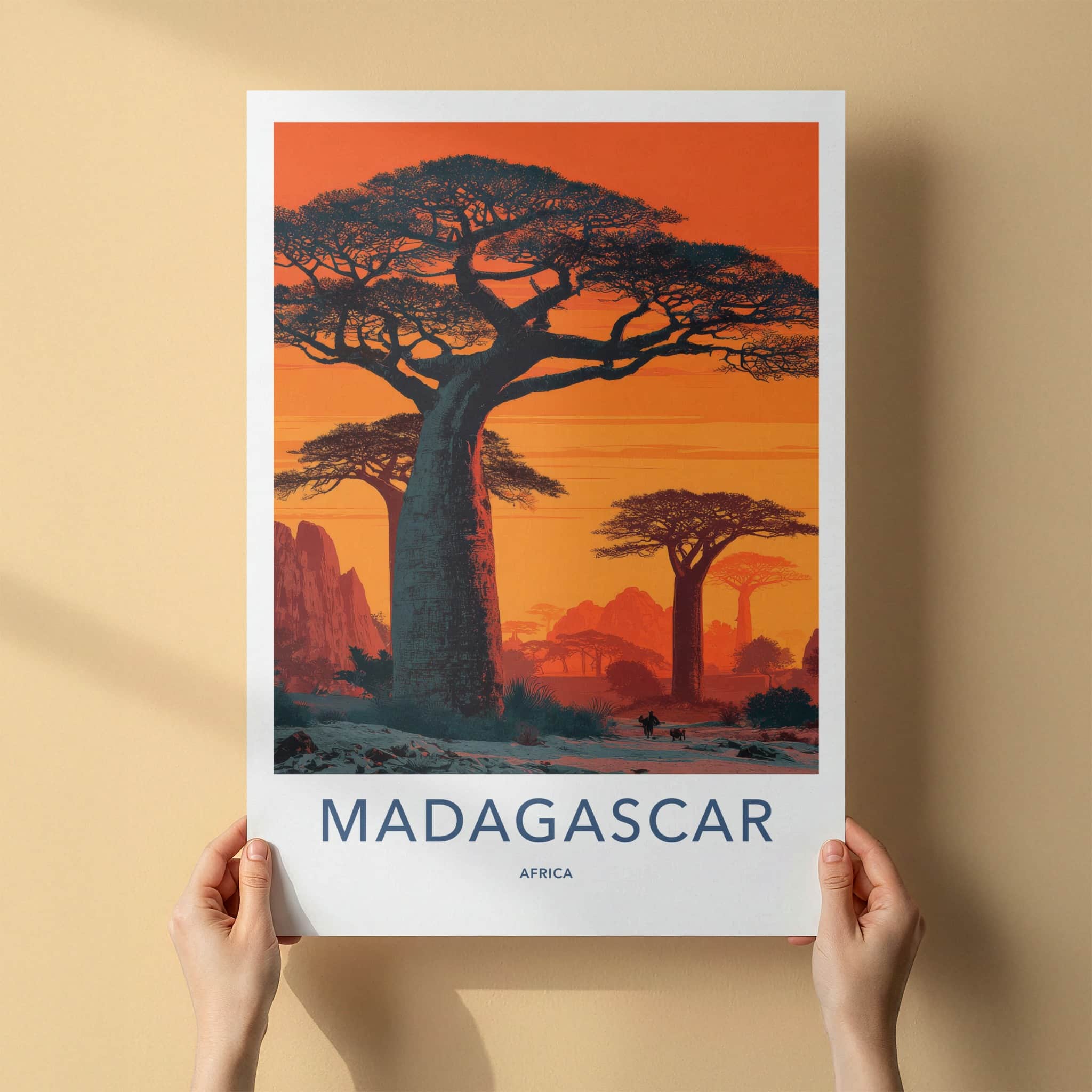 Madagascar Poster - Africa Fine Art - Baobab Tree Sunset Wall Decor