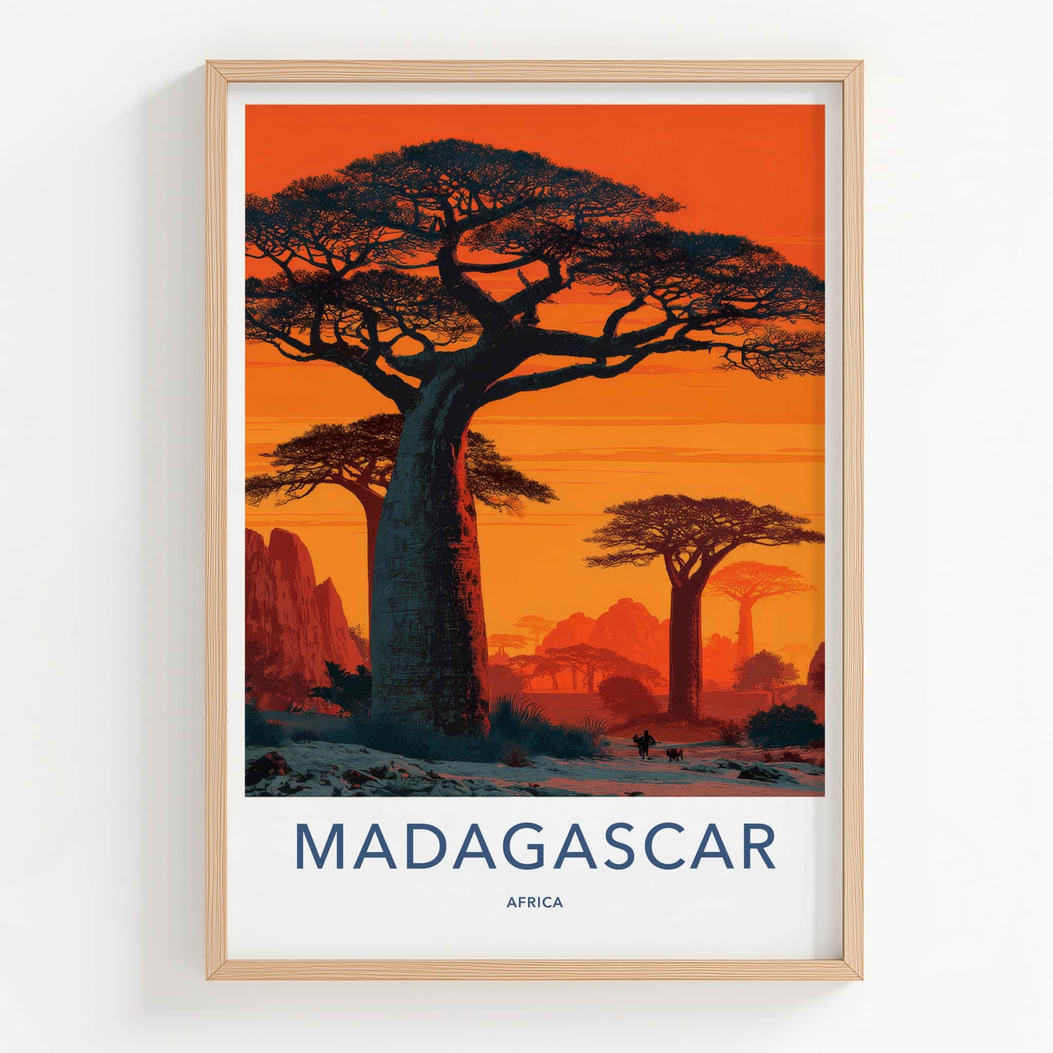 Madagascar Poster - Africa Fine Art - Baobab Tree Sunset Wall Decor