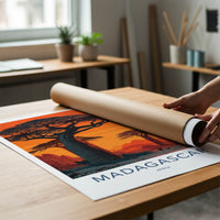 Madagascar Poster - Africa Fine Art - Baobab Tree Sunset Wall Decor