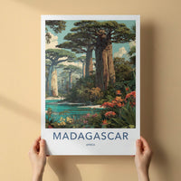Madagascar Poster - Africa Framed Print - Towering Baobab Landscape Framed Decor