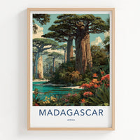 Madagascar Poster - Africa Framed Print - Towering Baobab Landscape Framed Decor