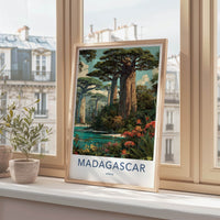 Madagascar Poster - Africa Framed Print - Towering Baobab Landscape Framed Decor
