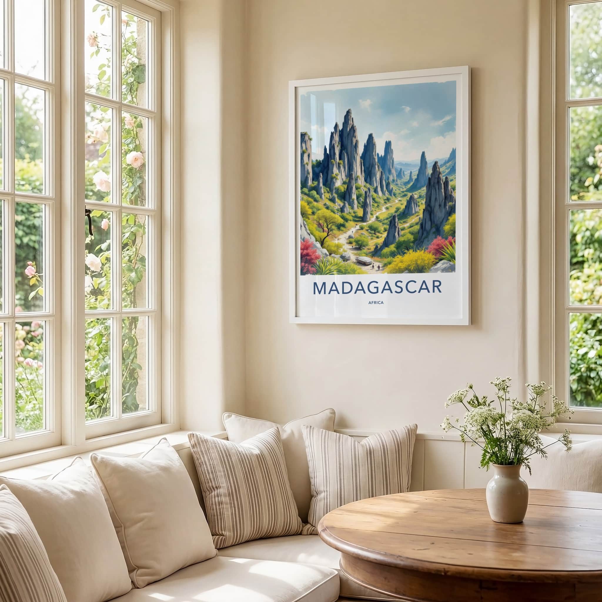 Madagascar Poster - Africa Travel Art - Towering Karst Formations Home Decor