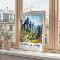 Madagascar Poster - Africa Travel Art - Towering Karst Formations Home Decor