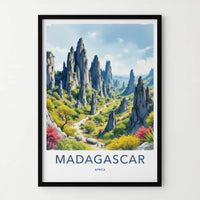 Madagascar Poster - Africa Travel Art - Towering Karst Formations Home Decor