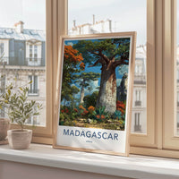 Madagascar Poster - Africa Travel Art - Tropical Baobab Landscape Home Decor