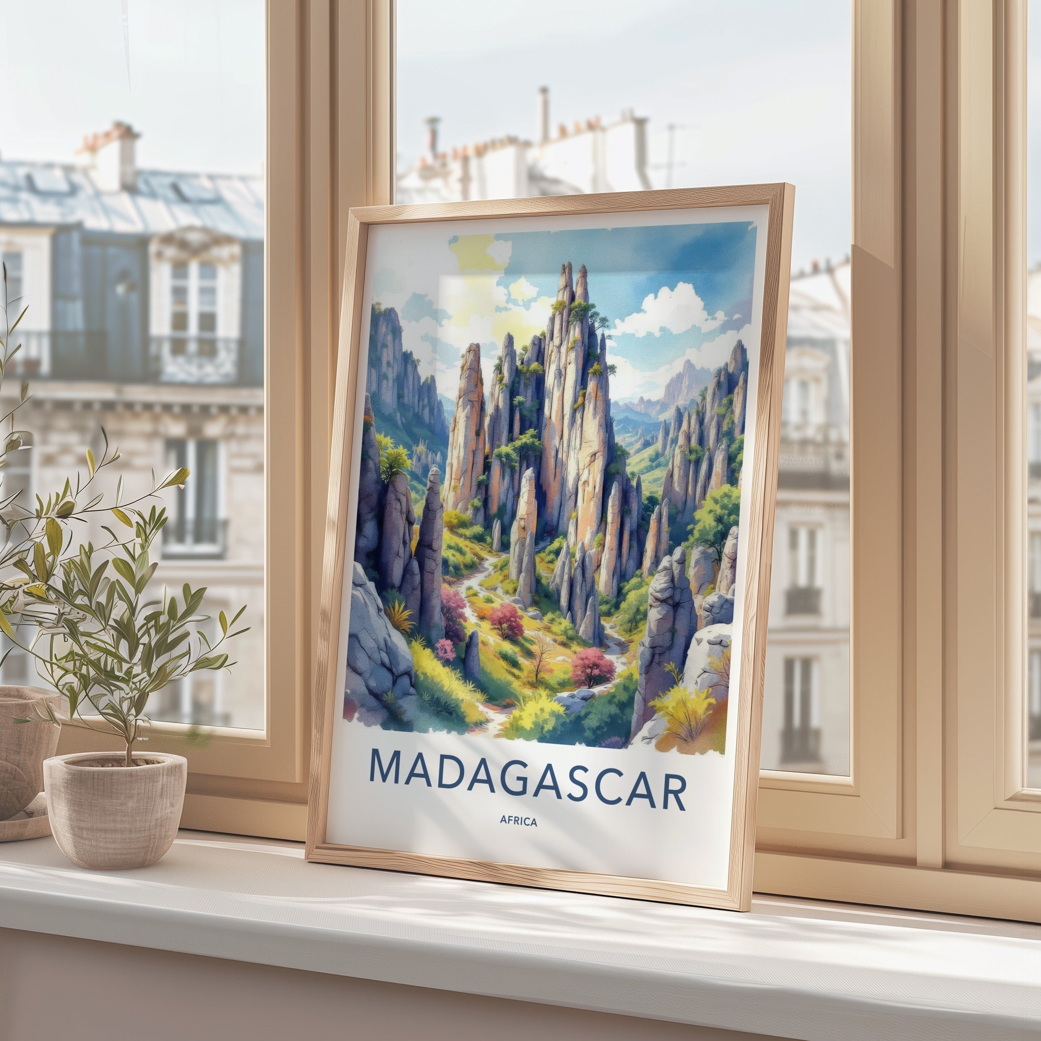 Madagascar Poster - Africa Wall Art - Jagged Karst Landscape Home Decor