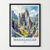 Madagascar Poster - Africa Wall Art - Jagged Karst Landscape Home Decor