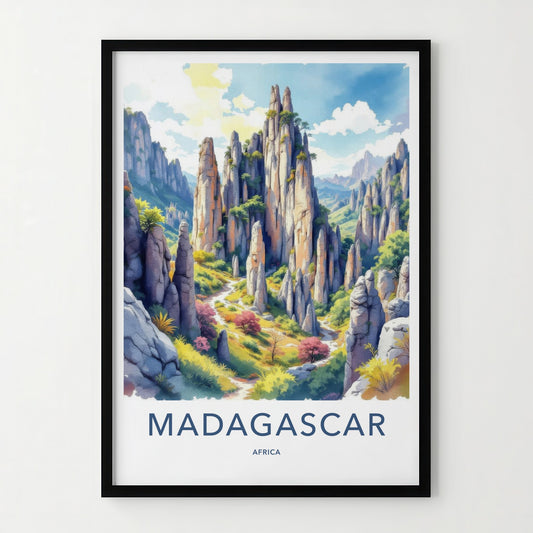 Madagascar Poster - Africa Wall Art - Jagged Karst Landscape Home Decor