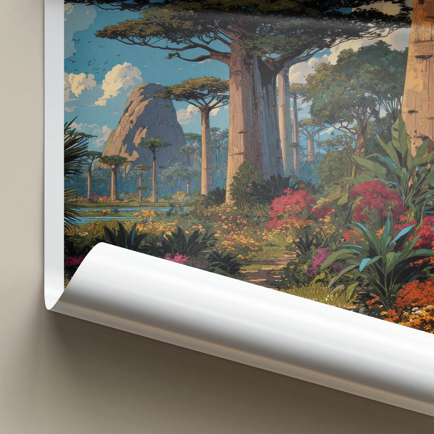 Madagascar Poster - Madagascar Baobab Trees Vibrant Travel Print Gallery Art
