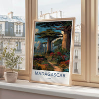 Madagascar Poster - Madagascar Baobab Trees Vibrant Travel Print Gallery Art