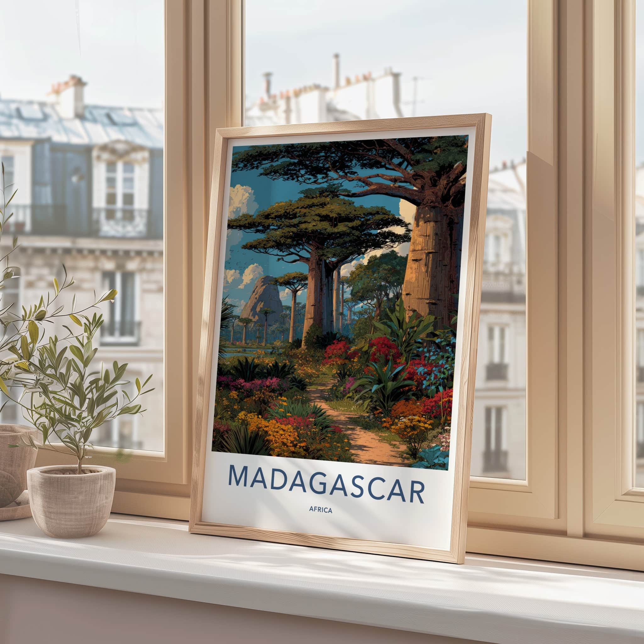 Madagascar Poster - Madagascar Baobab Trees Vibrant Travel Print Gallery Art