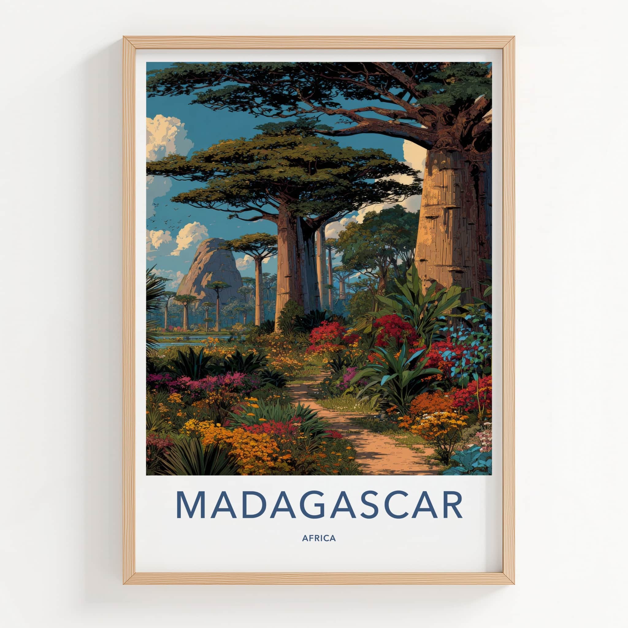 Madagascar Poster - Madagascar Baobab Trees Vibrant Travel Print Gallery Art