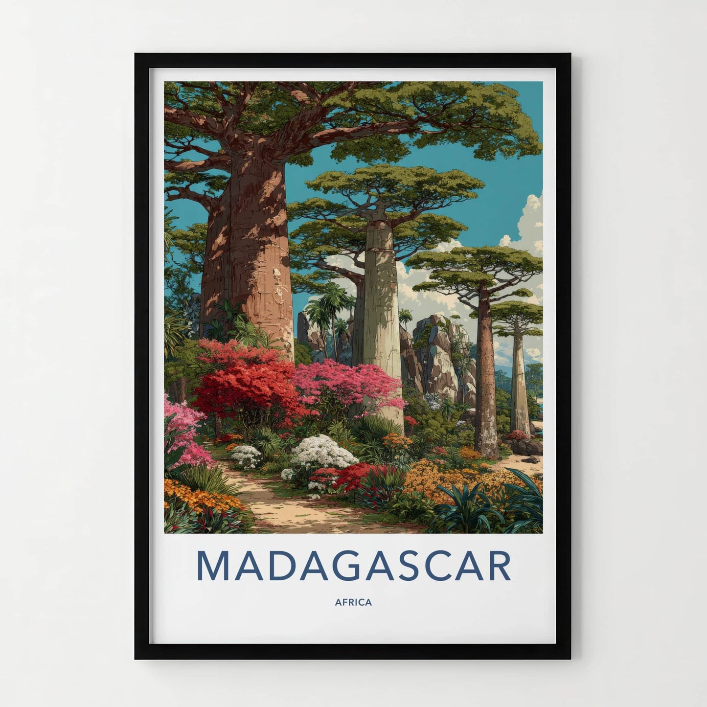Madagascar Poster - Madagascar Travel Art - Lush Forest Path Wall Decor
