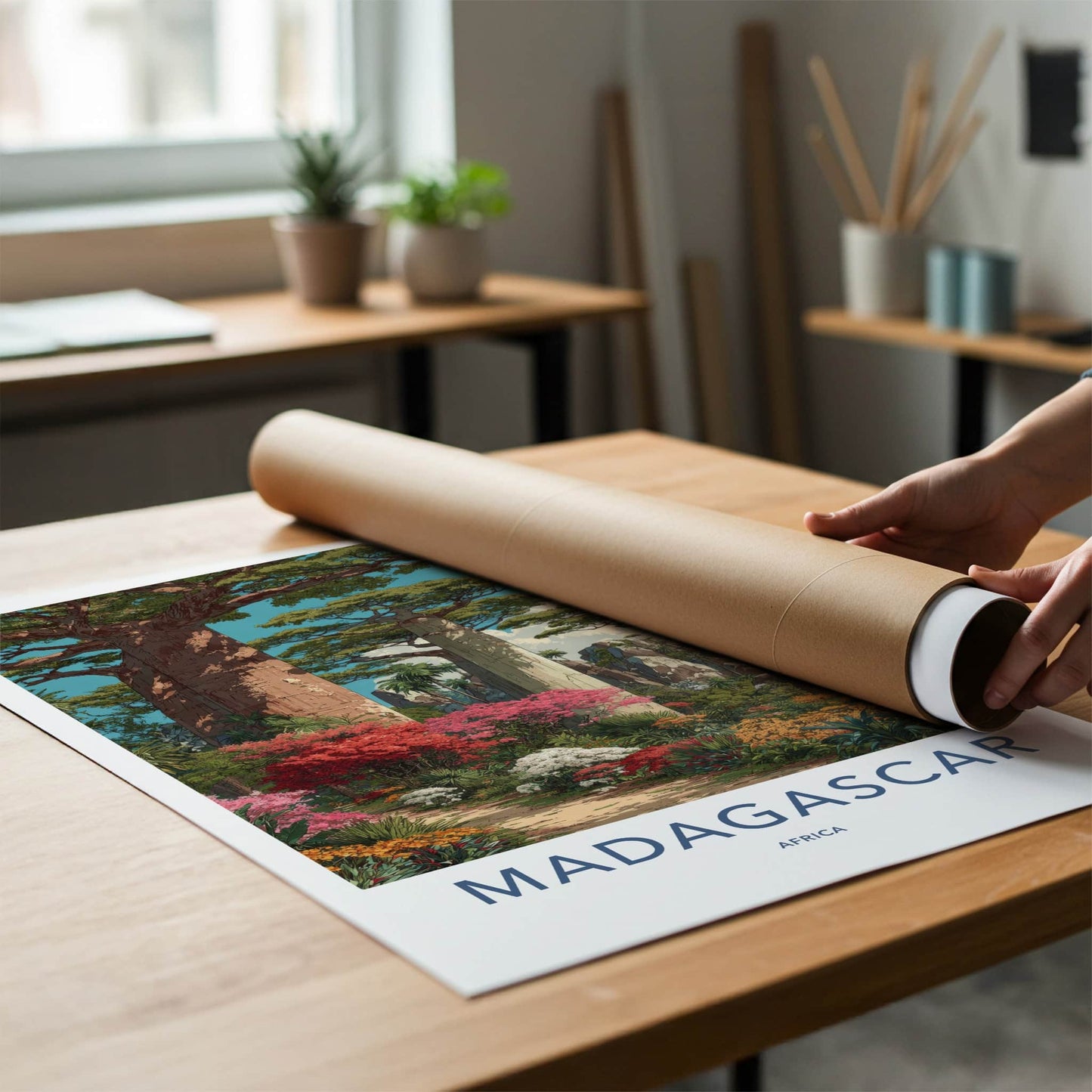 Madagascar Poster - Madagascar Travel Art - Lush Forest Path Wall Decor