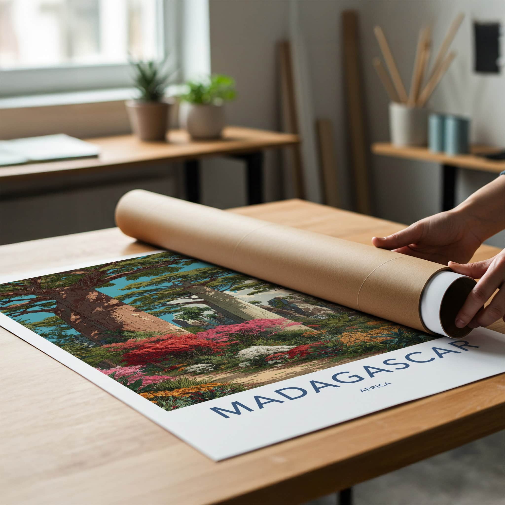Madagascar Poster - Madagascar Travel Art - Lush Forest Path Wall Decor