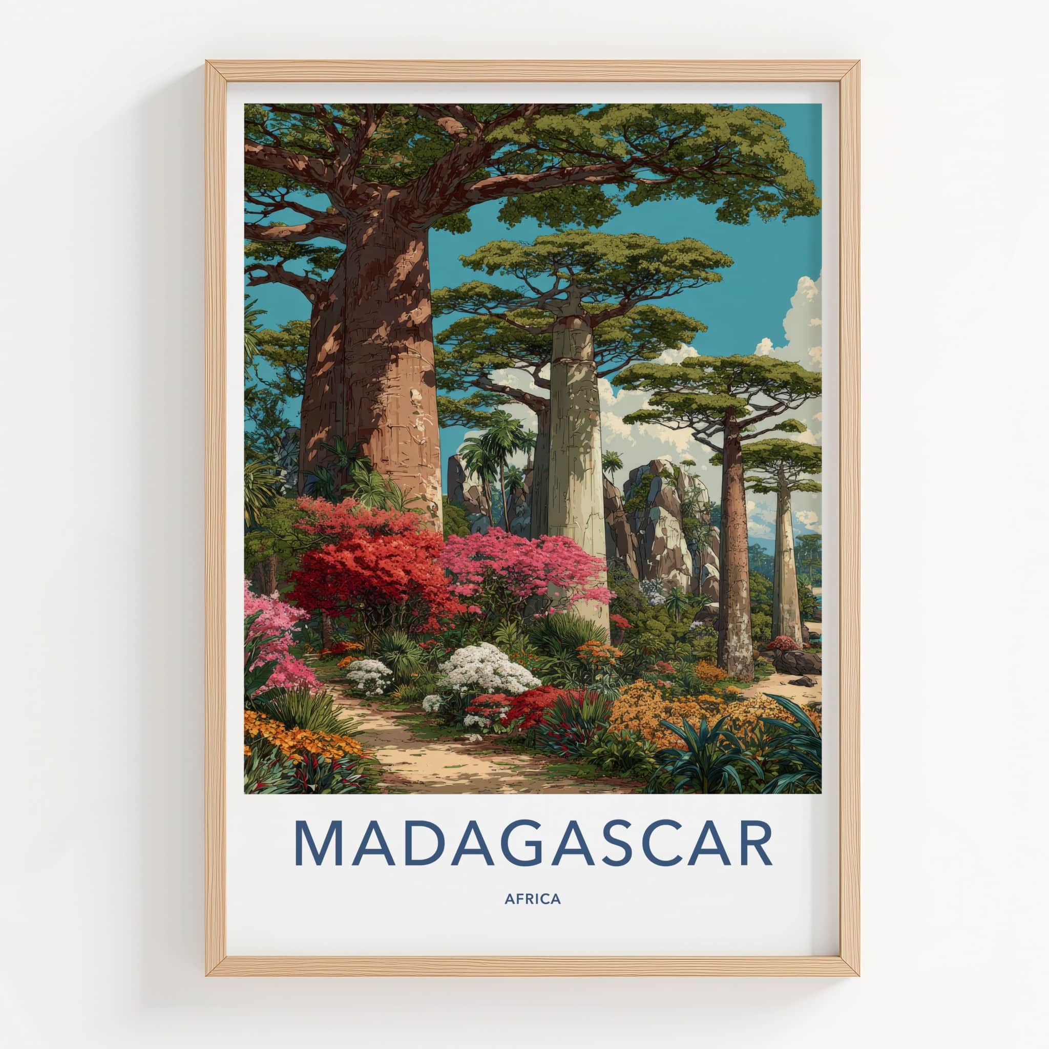 Madagascar Poster - Madagascar Travel Art - Lush Forest Path Wall Decor