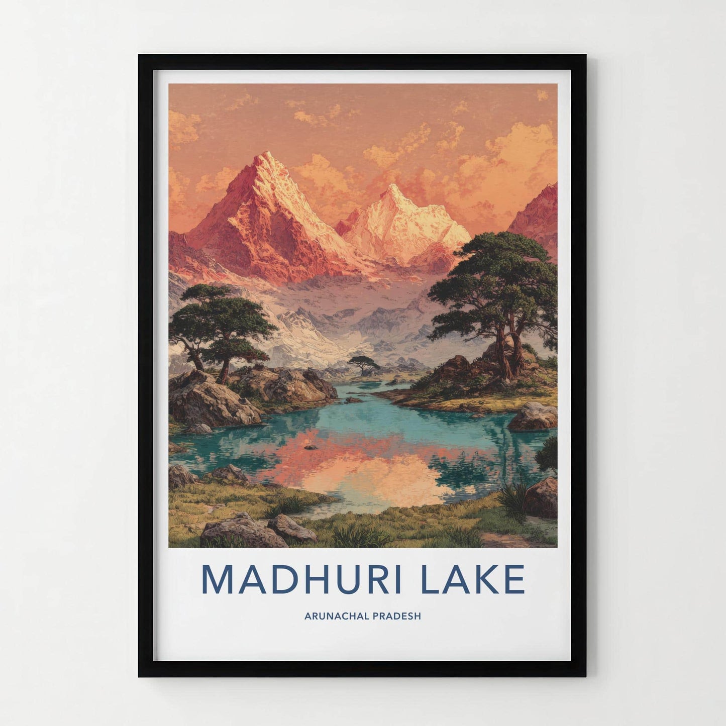 Madhuri Lake Poster - India Travel Print - Arunachal Pradesh Lake Lounge Decor