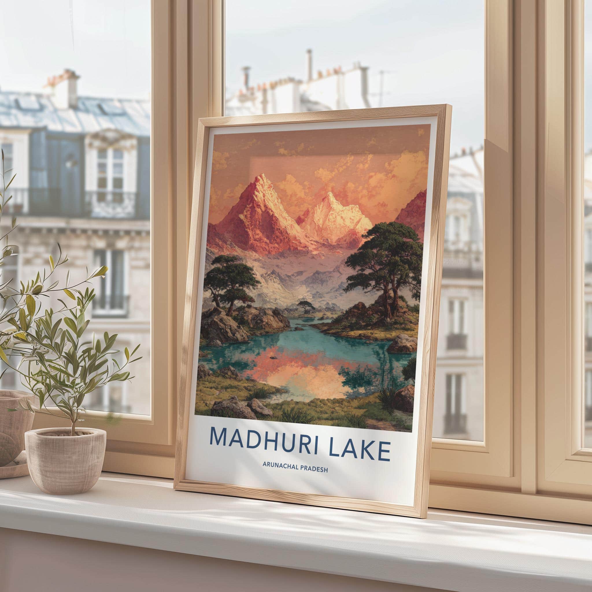 Madhuri Lake Poster - India Travel Print - Arunachal Pradesh Lake Lounge Decor