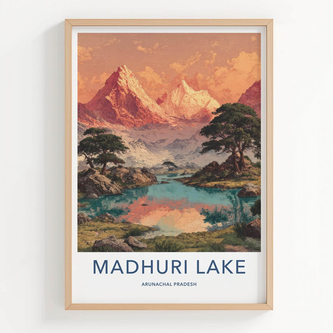 Madhuri Lake Poster - India Travel Print - Arunachal Pradesh Lake Lounge Decor