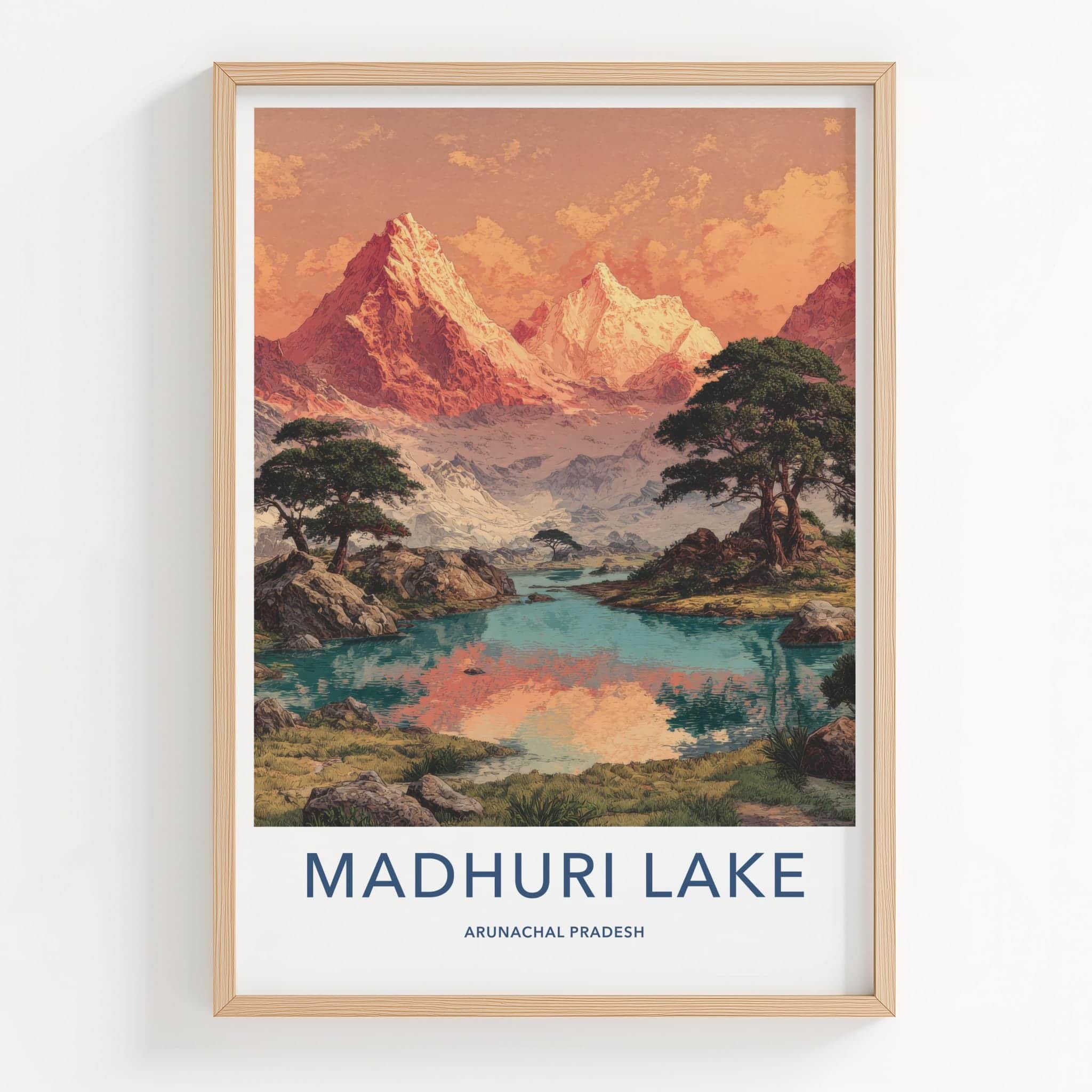 Madhuri Lake Poster - India Travel Print - Arunachal Pradesh Lake Lounge Decor