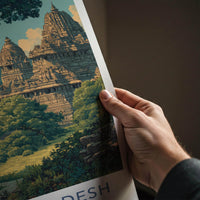 Madhya Pradesh Poster - India Wall Art - Madhya Pradesh Tiger Old Temple Gift
