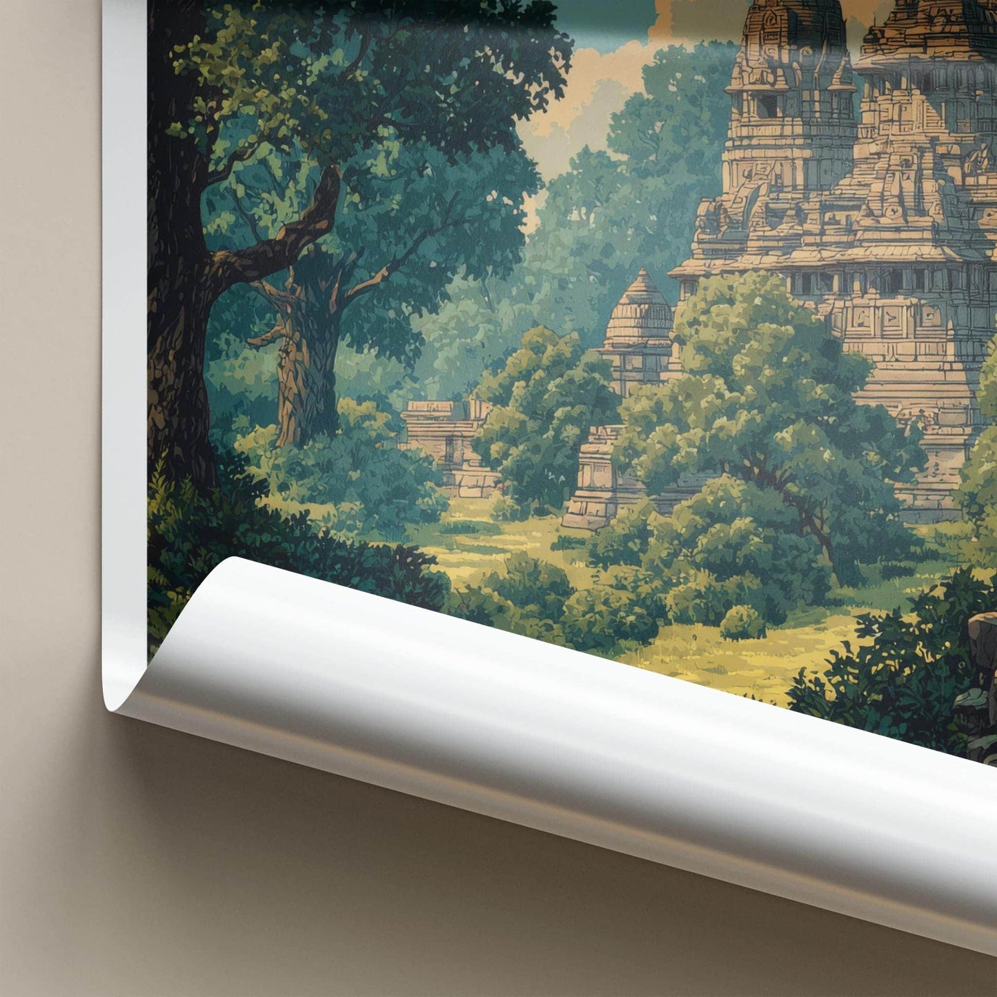 Madhya Pradesh Poster - India Wall Art - Madhya Pradesh Tiger Old Temple Gift