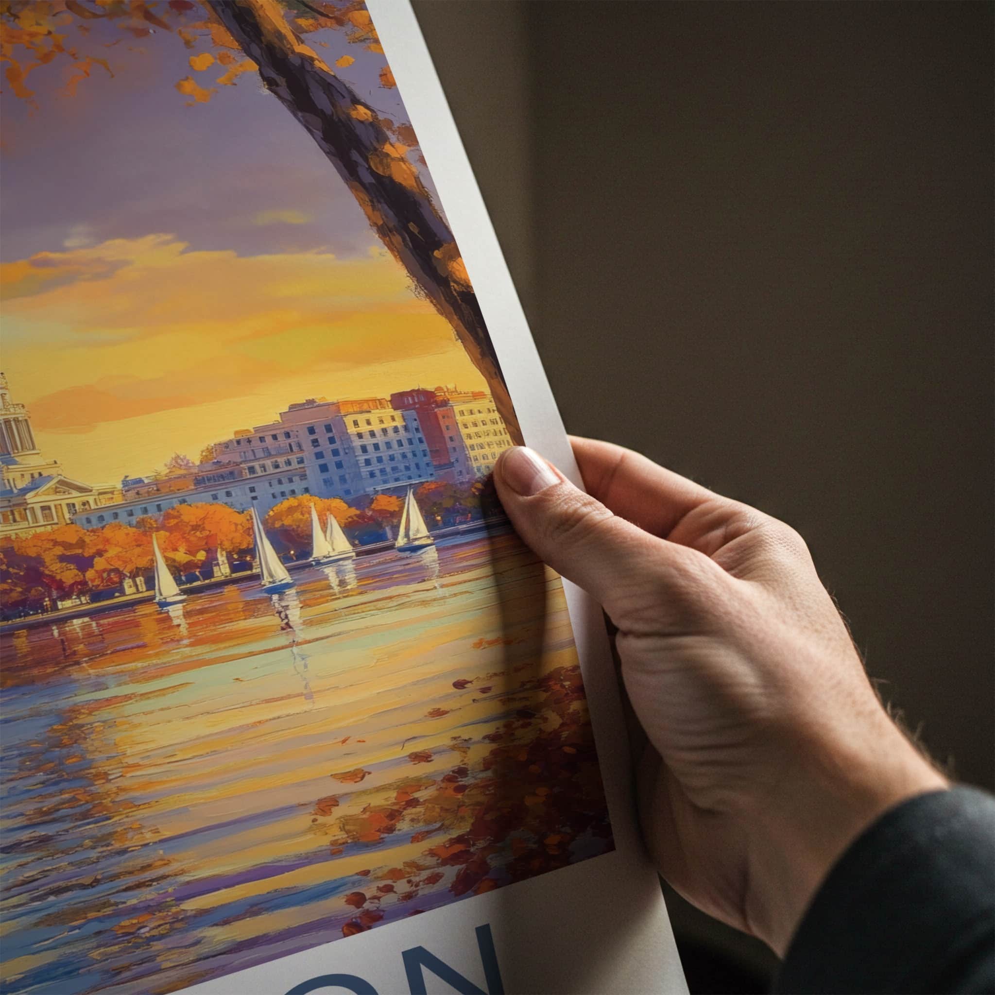 Madison Poster - Wisconsin Art Print - Autumn Capitol Sailboats Home Decor