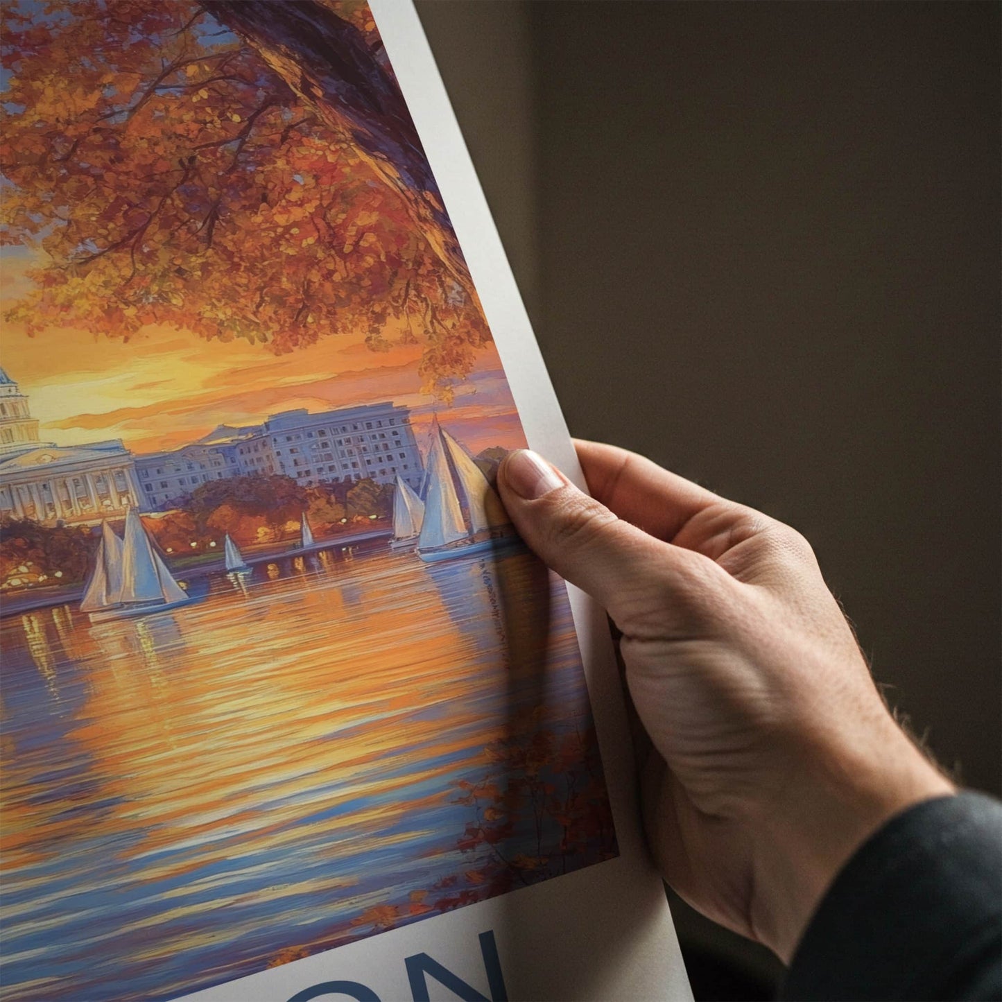 Madison Poster - Wisconsin Art Print - Capitol Lake Sunset Home Decor