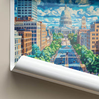 Madison Poster - Wisconsin Framed Print - Bright Cityscape Capitol Lounge Decor