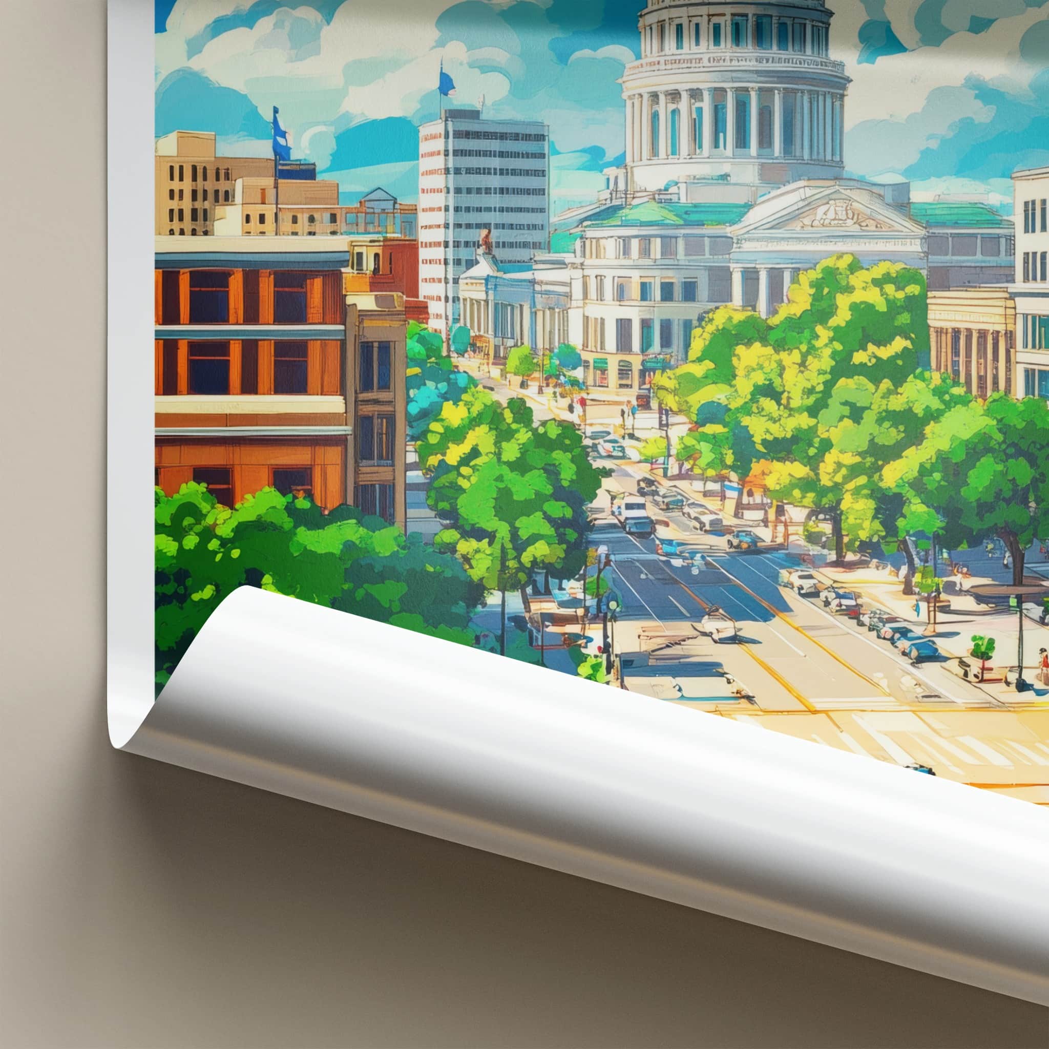 Madison Poster - Wisconsin Framed Print - Vibrant Capitol City Framed Decor